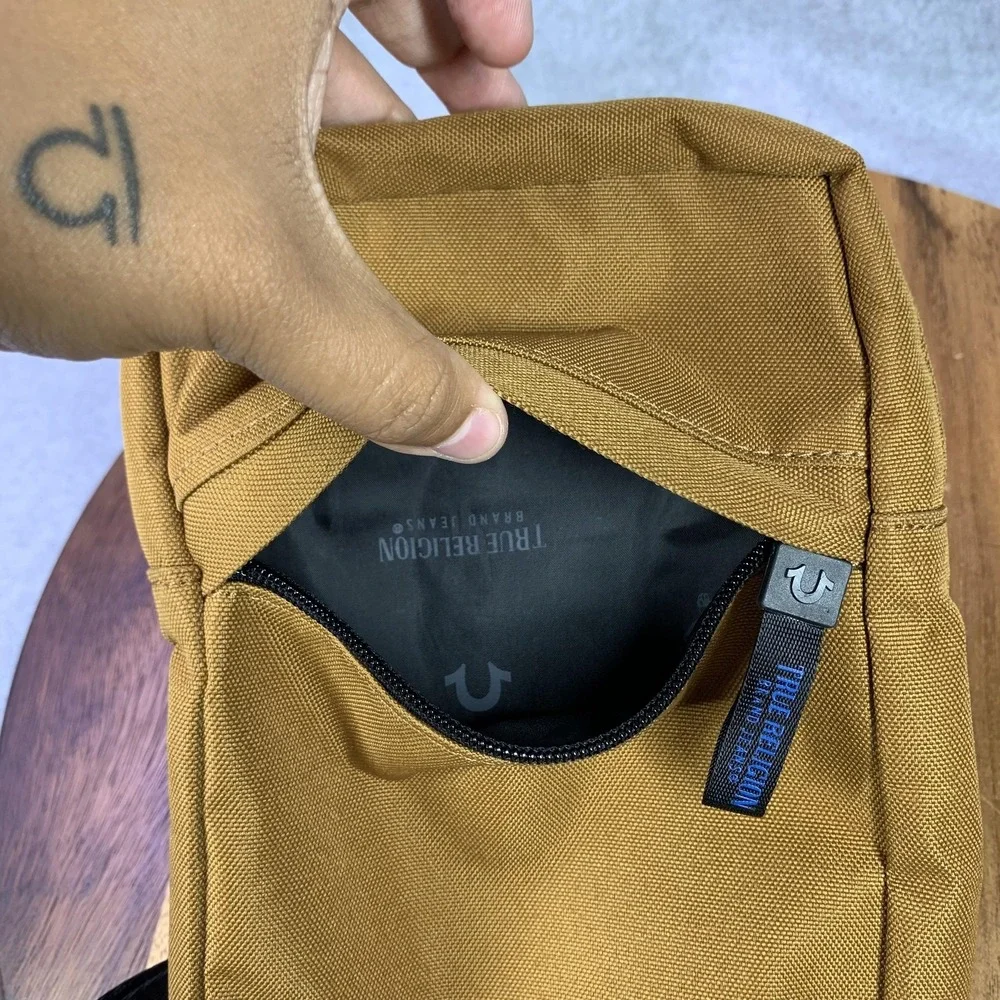True‎ Religion Brand Jeans Crossbody Bag One Size Brown Sling Canvas Logo